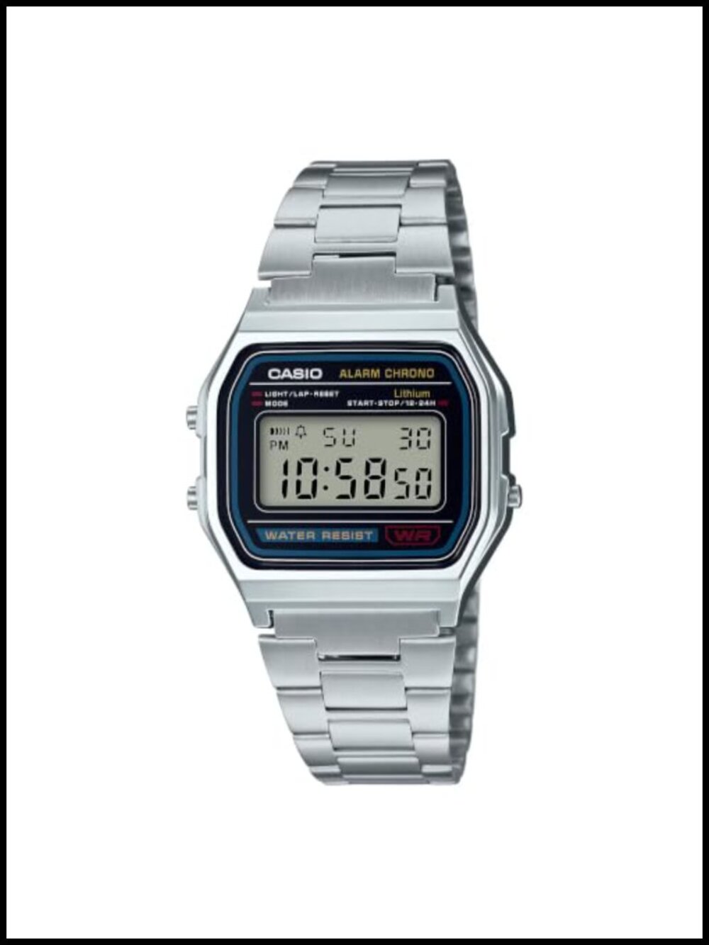 Casio Digital Watch Vintage Retro Stainless Steel Bracelet Everyday Water